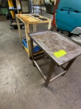 Small Metal Table & Utility Cart