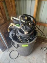 Bin of Assorted Rubber Machinery Belts