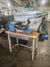 Workstation with Power Strip and Magnifying Glass