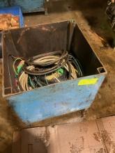 Lot of 5 steel bins, includes wiring - 20"x20"x20"
