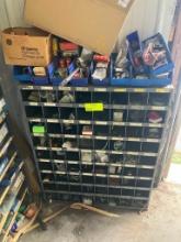 Misc. parts bin appx. 42" x 34" - Containts misc. fuses, bolts, roller bearings, etc.