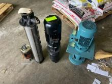 Lot of 3 motors and pneumatic cylinder, may need repair
