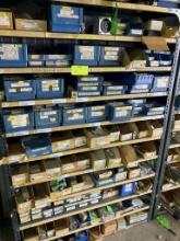 Shelving unit appx. 48"w x 75"h w/ misc. contents - contains compact cylinders, etc.