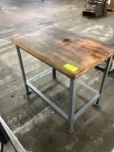 Shop Table with Butcher Block Top