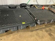 3 Poly wash-down dunnage racks appx. 5' x 5' & 2 poly tanks