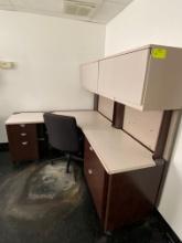 Lot of 3 L-Shaped Desks & 2 Office Chairs