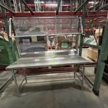Stainless steel table with shelf
