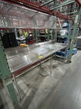 8 foot stainless steel prep table w/ shelf