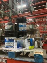 Pallet of Assorted Paint and Wallpaper Adhesive