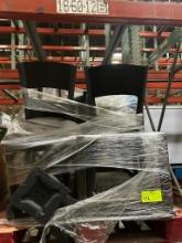 Lot of Approximately 5 chairs, 1 table, and 3 table bases