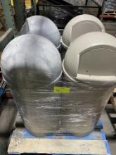4 trash cans