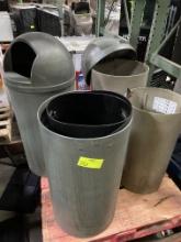 4 trash cans