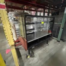 Lighted bakery display case on wheels