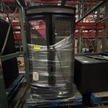 True french door cooler and glass front fridge