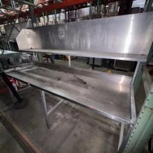 Stainless SteelPrep Table With Backsplash and Overhead Storage Rack