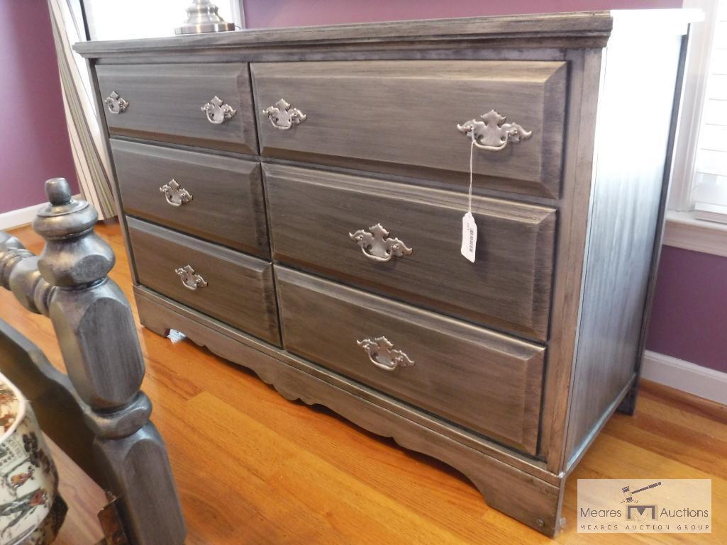 Six-drawer dresser with mirror