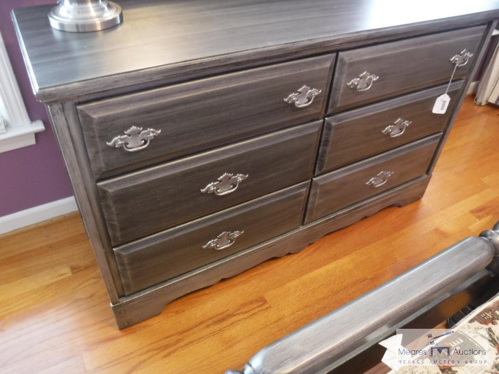 Six-drawer dresser with mirror