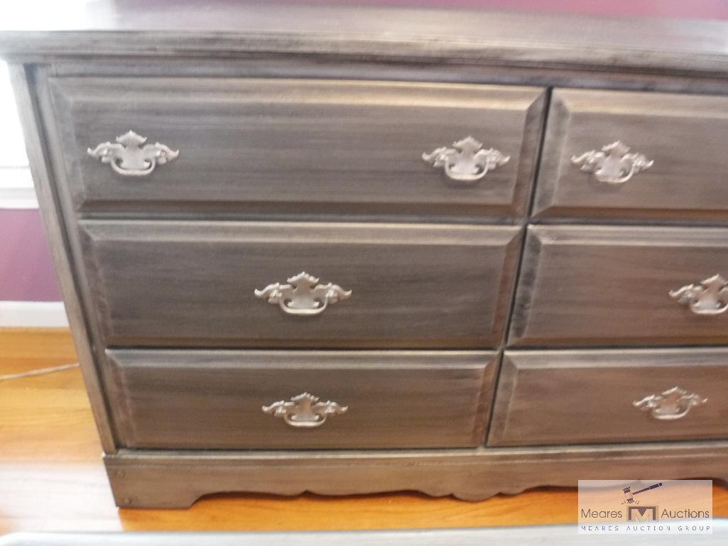 Six-drawer dresser with mirror