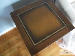 Mahogany end table with inlay top