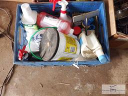 Large lot of cleaning items - lights - chemicals