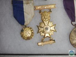 Lot of 10 Various Medals in Collector Display box
