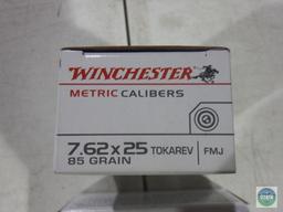 Two boxes - Winchester 6.62 x 25 Tokarev FMJ bullets