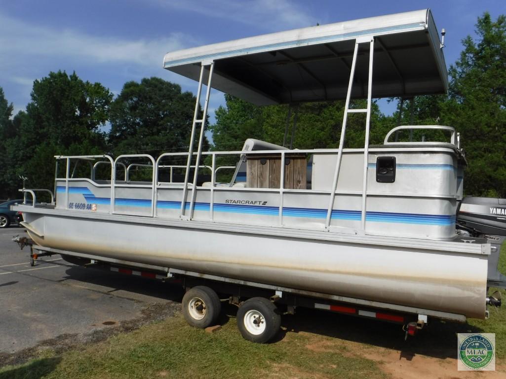 1987 Starcraft 24 ft Pontoon Boat with Wesco Trailer (with title)
