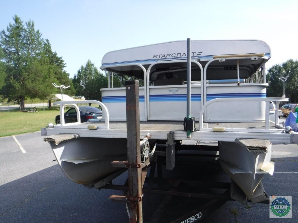 1987 Starcraft 24 ft Pontoon Boat with Wesco Trailer (with title)