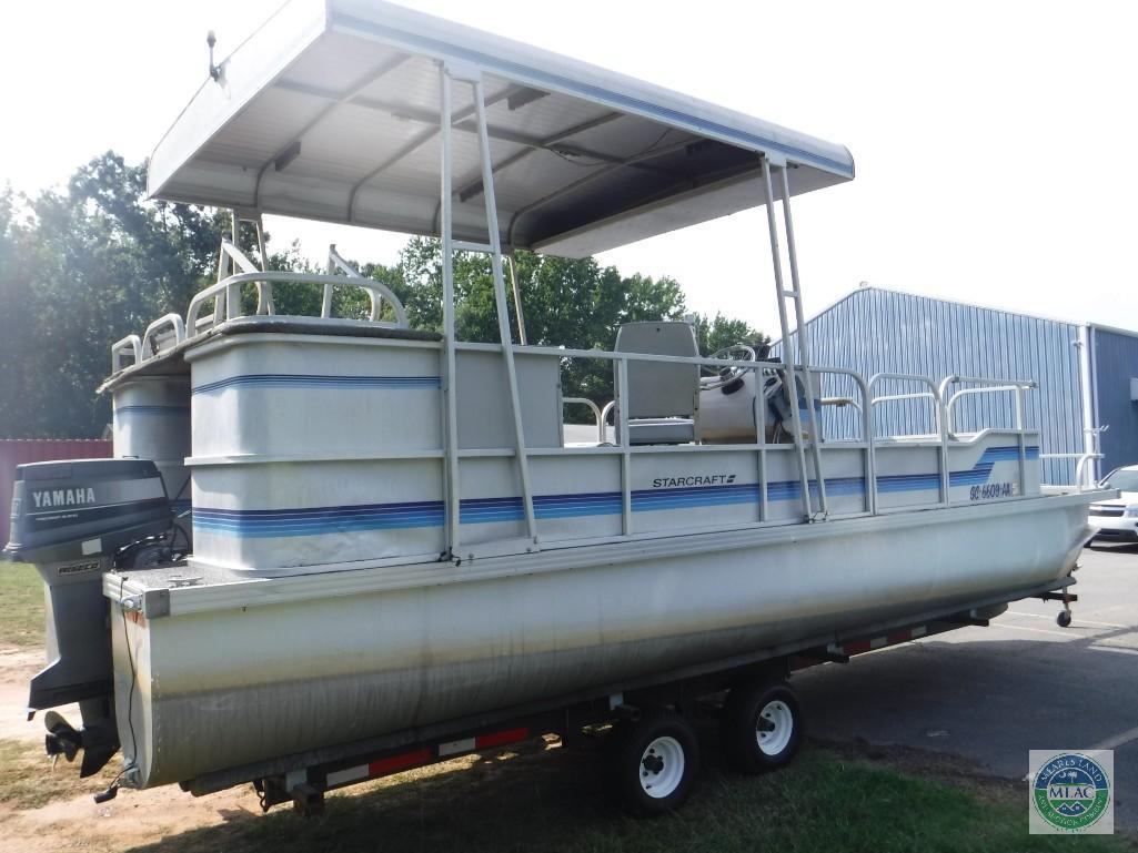 1987 Starcraft 24 ft Pontoon Boat with Wesco Trailer (with title)