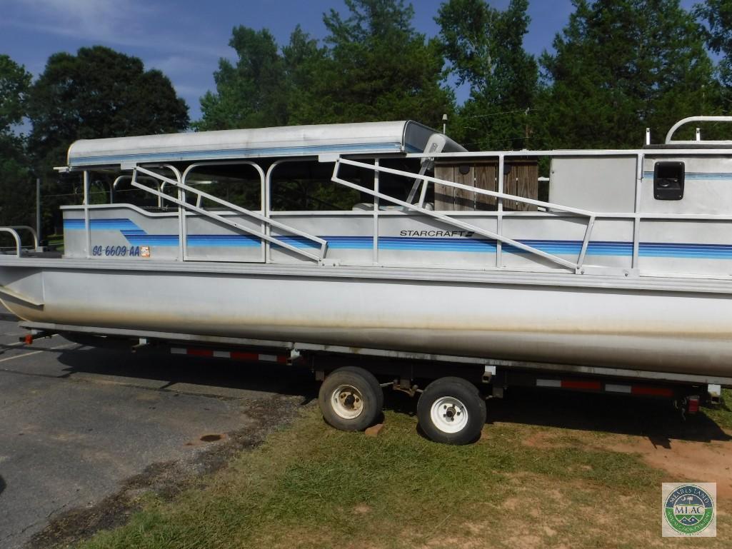 1987 Starcraft 24 ft Pontoon Boat with Wesco Trailer (with title)