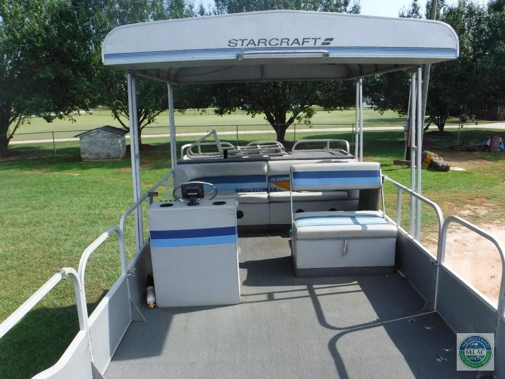 1987 Starcraft 24 ft Pontoon Boat with Wesco Trailer (with title)