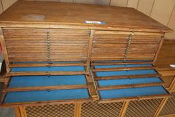 Oak 27 Drawer Coin Cabinet