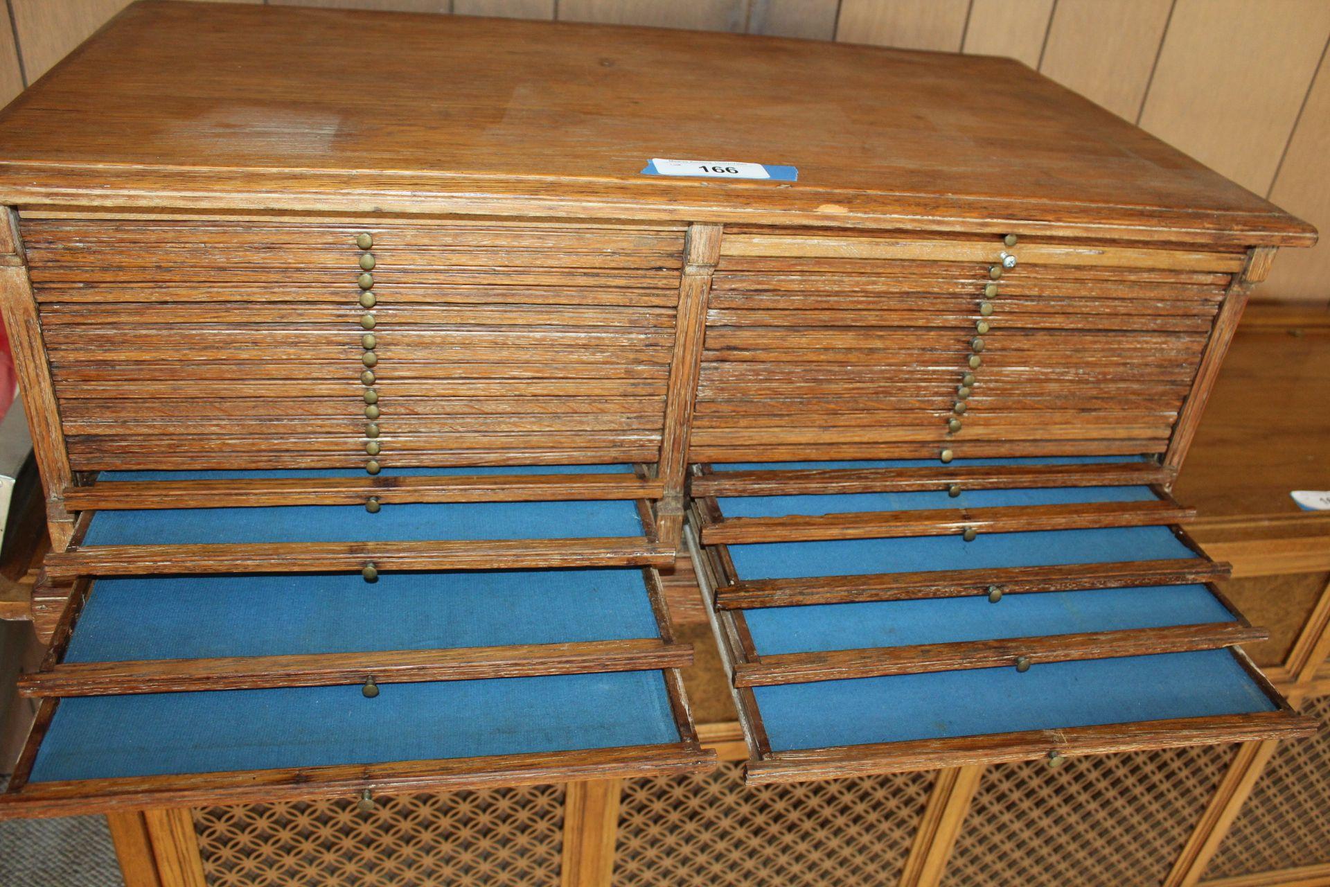 Oak 27 Drawer Coin Cabinet