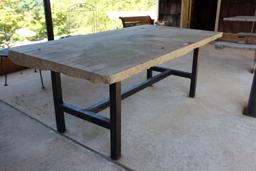 Heavy Granite Table on Steel Frame.