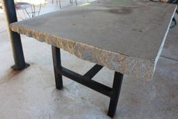 Heavy Granite Table on Steel Frame.