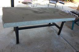 Heavy Granite Table on Steel Frame.