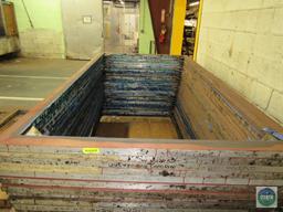 Pallet of 27 aluminum MC Flock screen print frames - 100.5 x 54.5 inches
