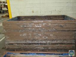 Pallet of 27 aluminum MC Flock screen print frames - 100.5 x 54.5 inches