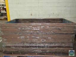 Pallet of 27 aluminum MC Flock screen print frames - 100.5 x 54.5 inches