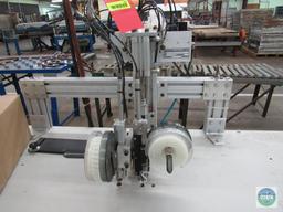 Tagger unit - with dual stitch capability and short roller conveyor section