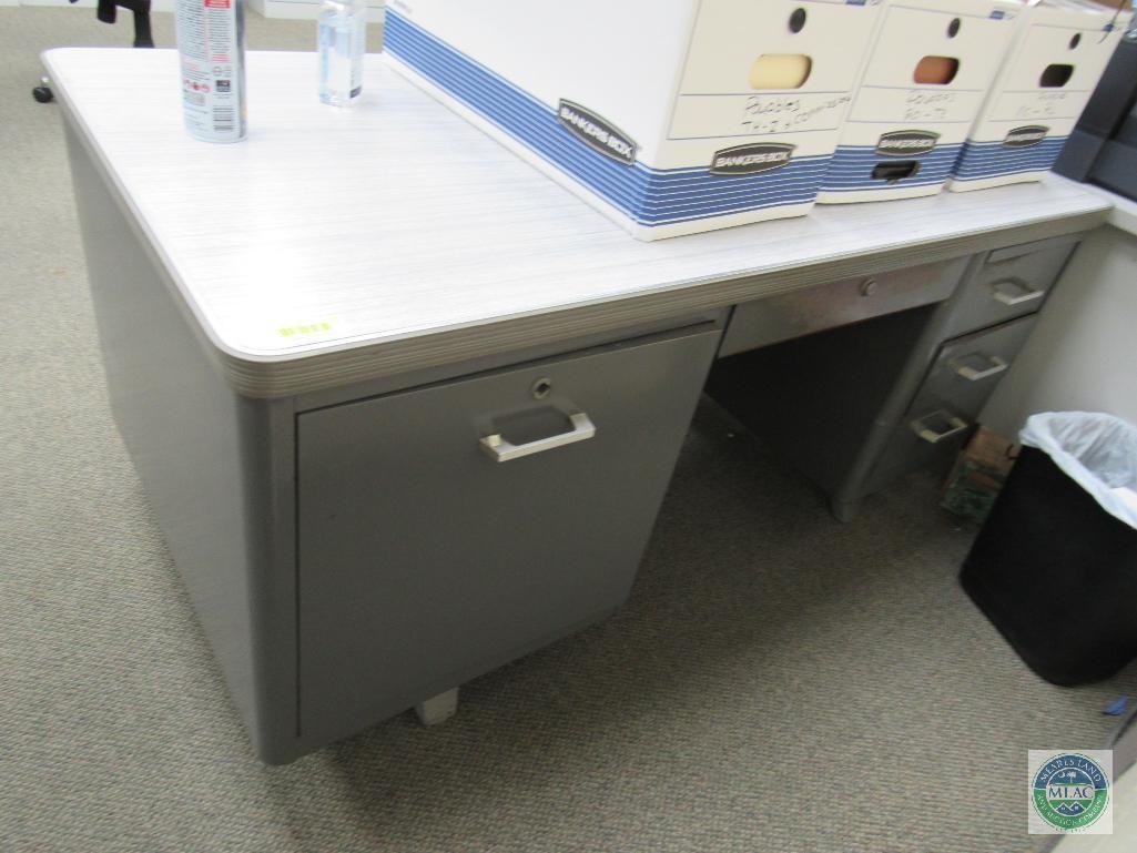 Metal office desk - gray in color