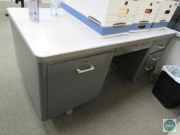 Metal office desk - gray in color