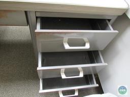 Metal office desk - gray in color