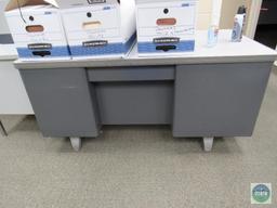 Metal office desk - gray in color