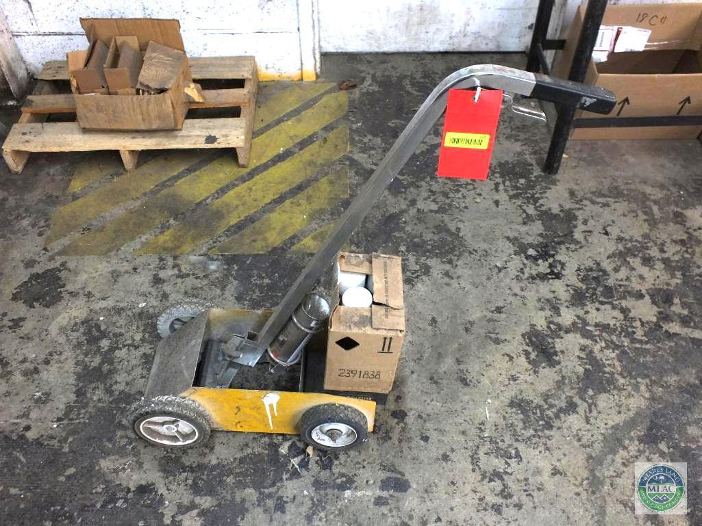 Paint Striper Cart & Box of Spray Paint