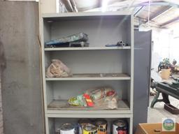 2 Metal Shelves with Paint Contents