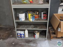 2 Metal Shelves with Paint Contents