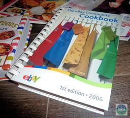 Lot 2 Glass Canisters & Lot of Cookbooks - 1 Cookbook Scrapbook