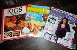 Lot 2 Glass Canisters & Lot of Cookbooks - 1 Cookbook Scrapbook