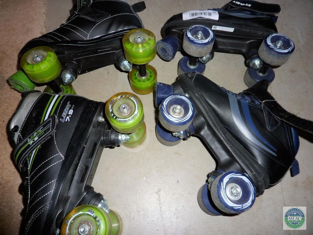 2 Youth Roller Quad Speed Skates Laser & Airwalk Size 4